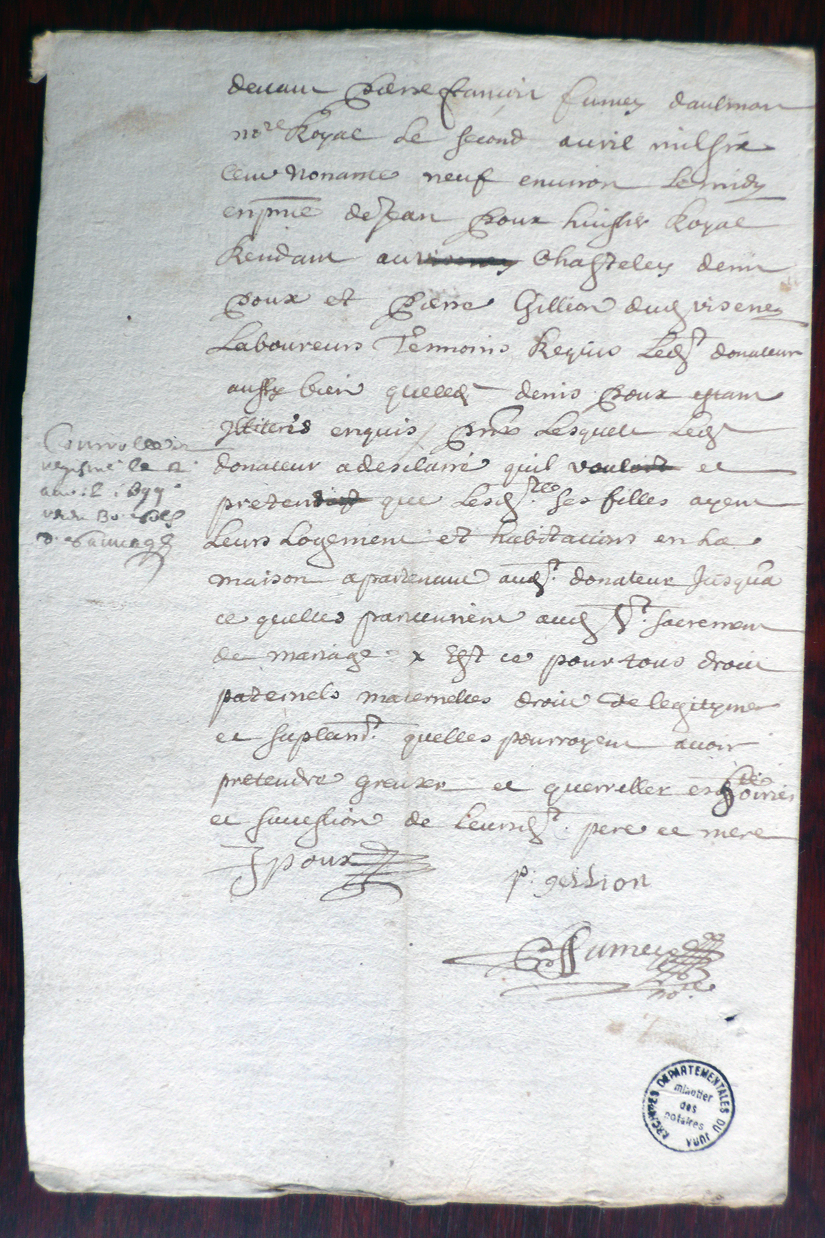 1699 04 02 Testament  SAUVAGE Pierre du Viseney p4 4