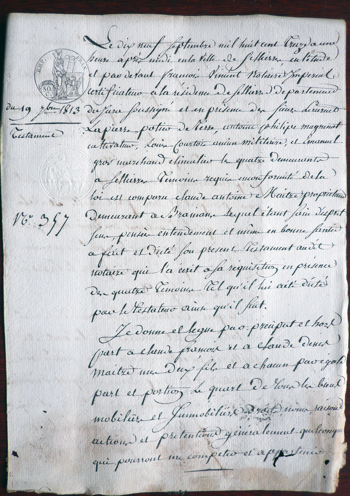 1813 09 19 Testament Claude Antoine MAITRE Reine DUMONT p1 8